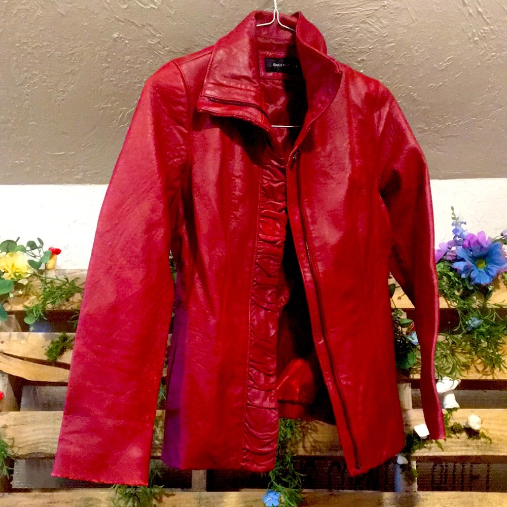 Jones New York Red Leather jacket in size “small”